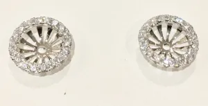 18K White Gold Diamond Earring Jackets