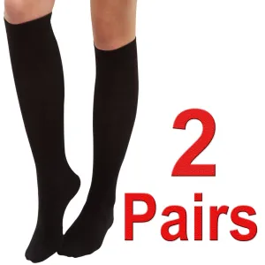 2 Pairs Thermal Fleece Lined Knee High Socks