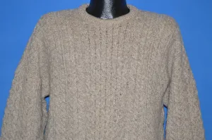 80s Carraig Donn Irish Aran Fisherman Wool Sweater Large