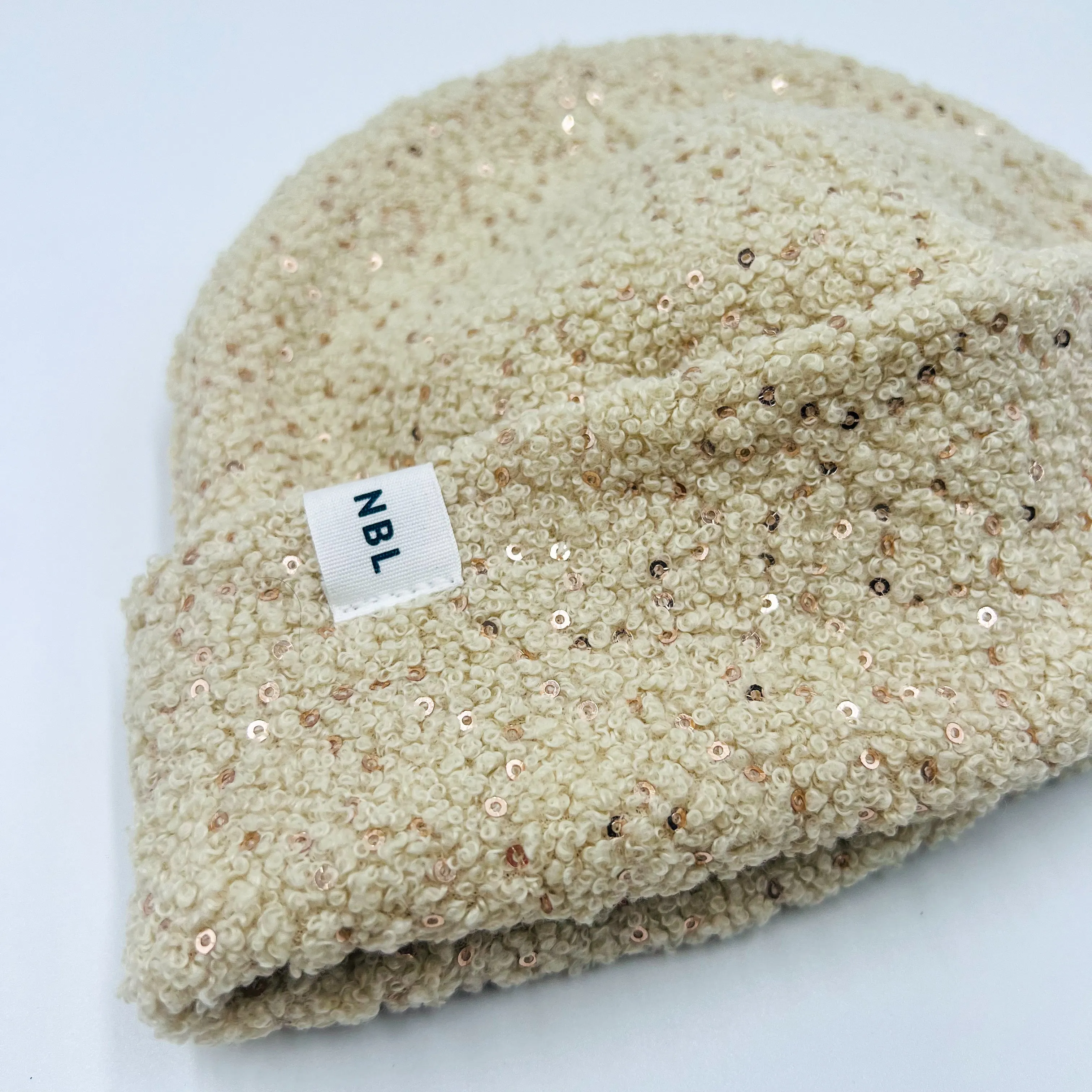 Adult Beanie Hat (Doodle white sparkling )