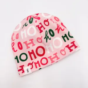 Adult Beanie Hat (Ho Ho Ho in Red, Pink and Green)