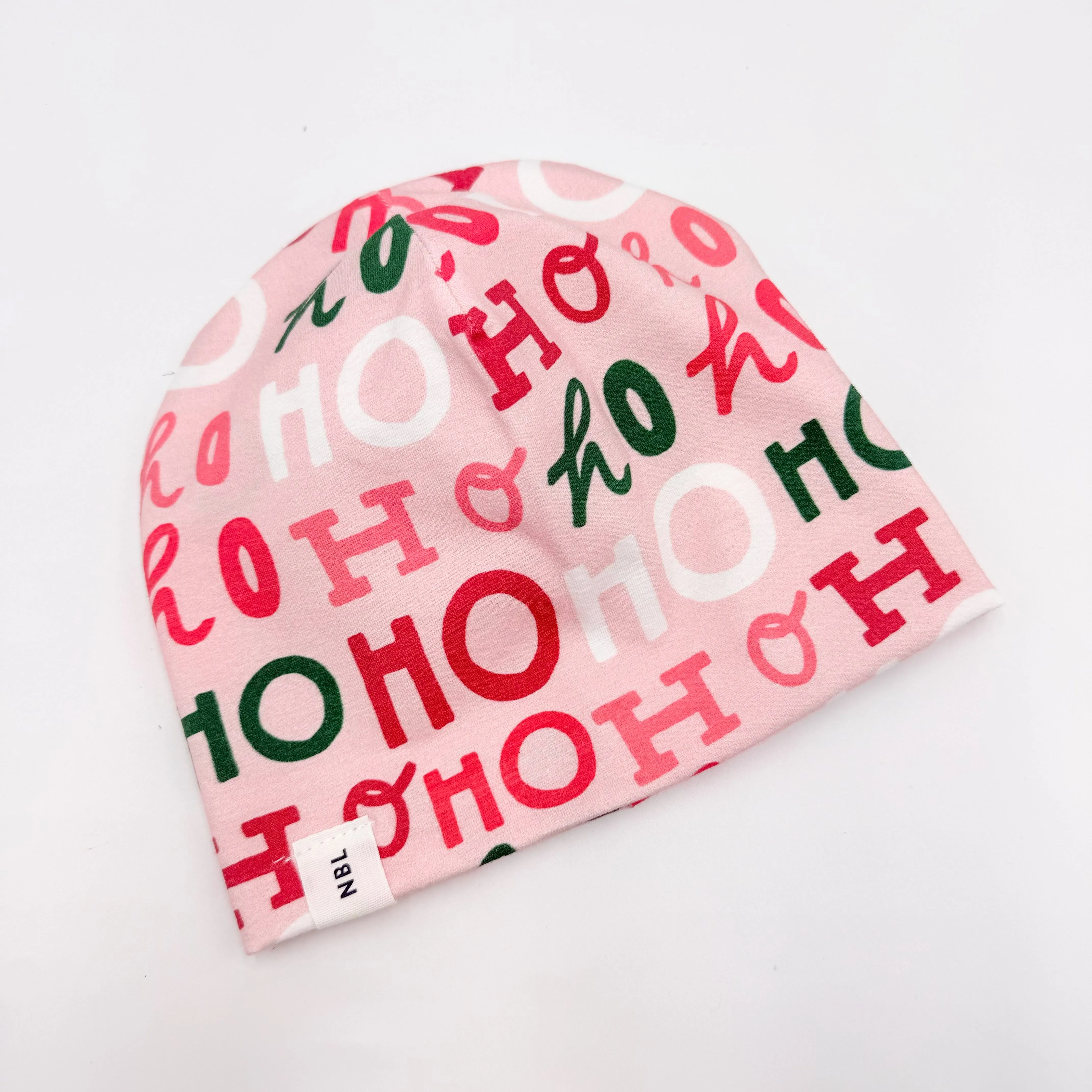 Adult Beanie Hat (Ho Ho Ho in Red, Pink and Green)