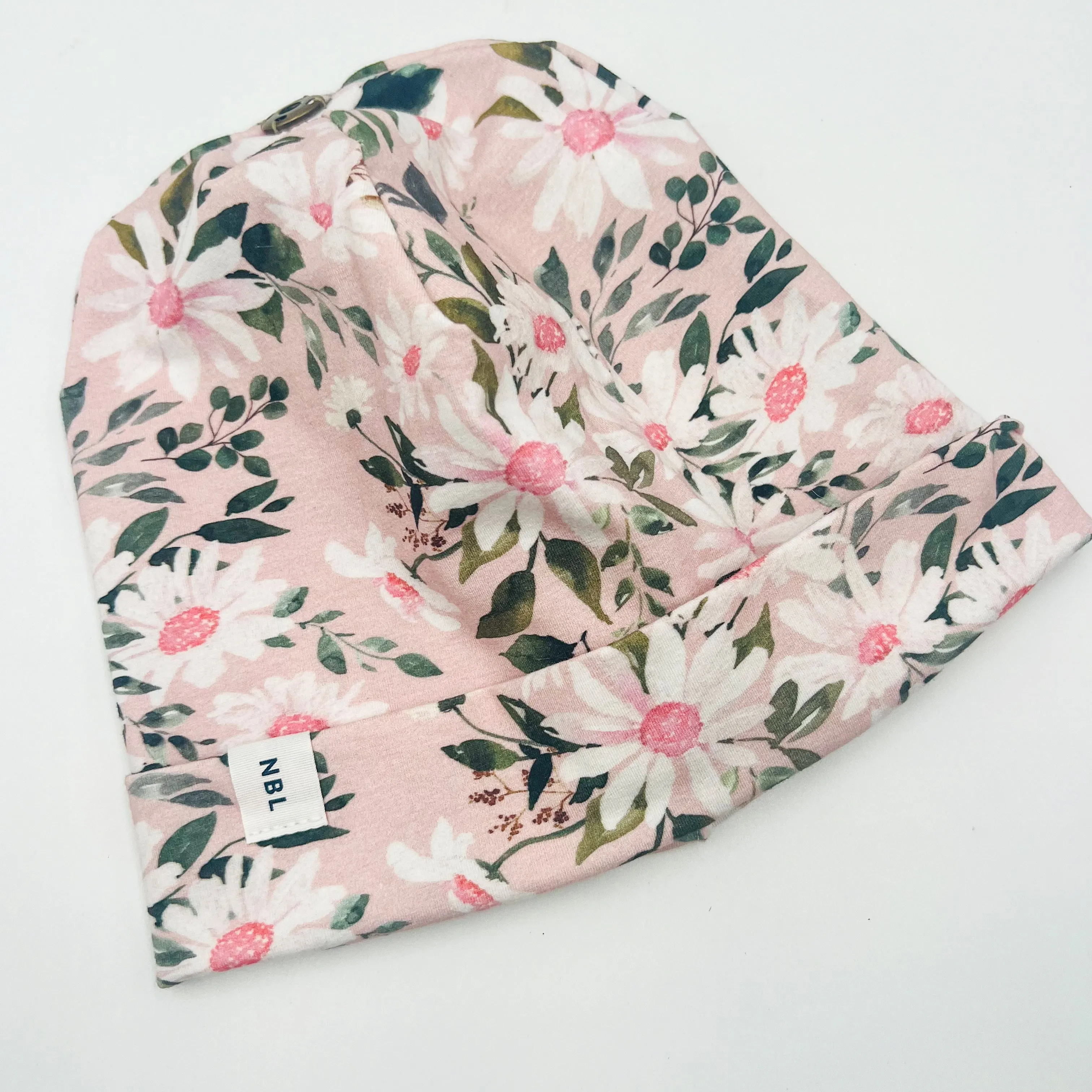 Adult Beanie Hat (Pink Daisy)