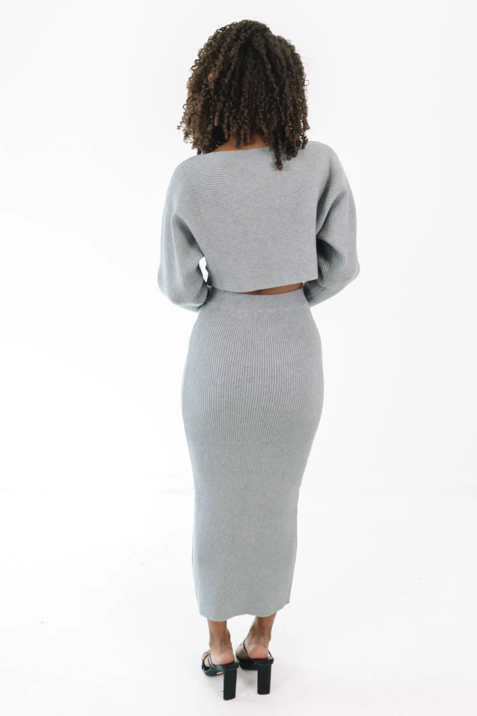 Back To Business Cropped Sweater - Grey