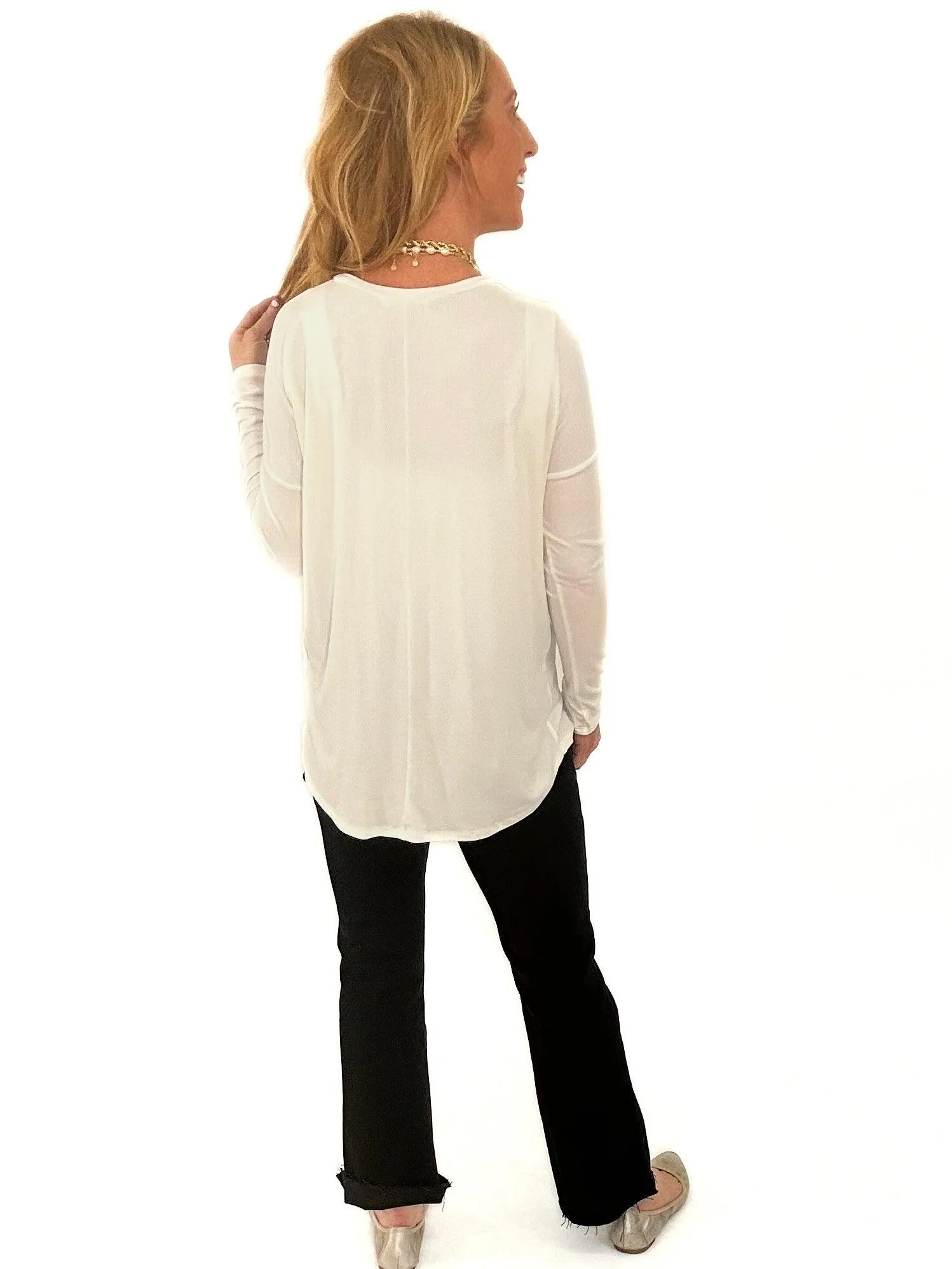 Basic Henley Thermal In White