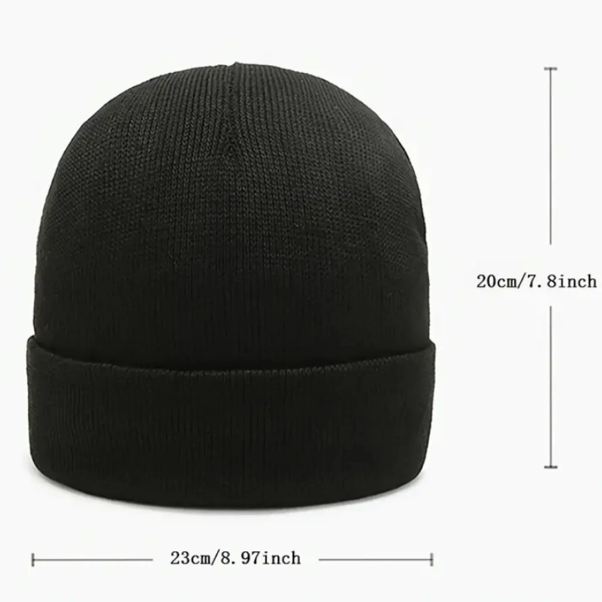 Black Fleece-Lined Knit Beanie