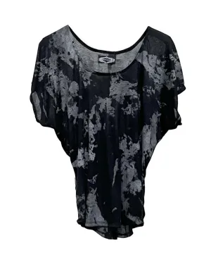 Black Gray Tie Dye Dolman Top