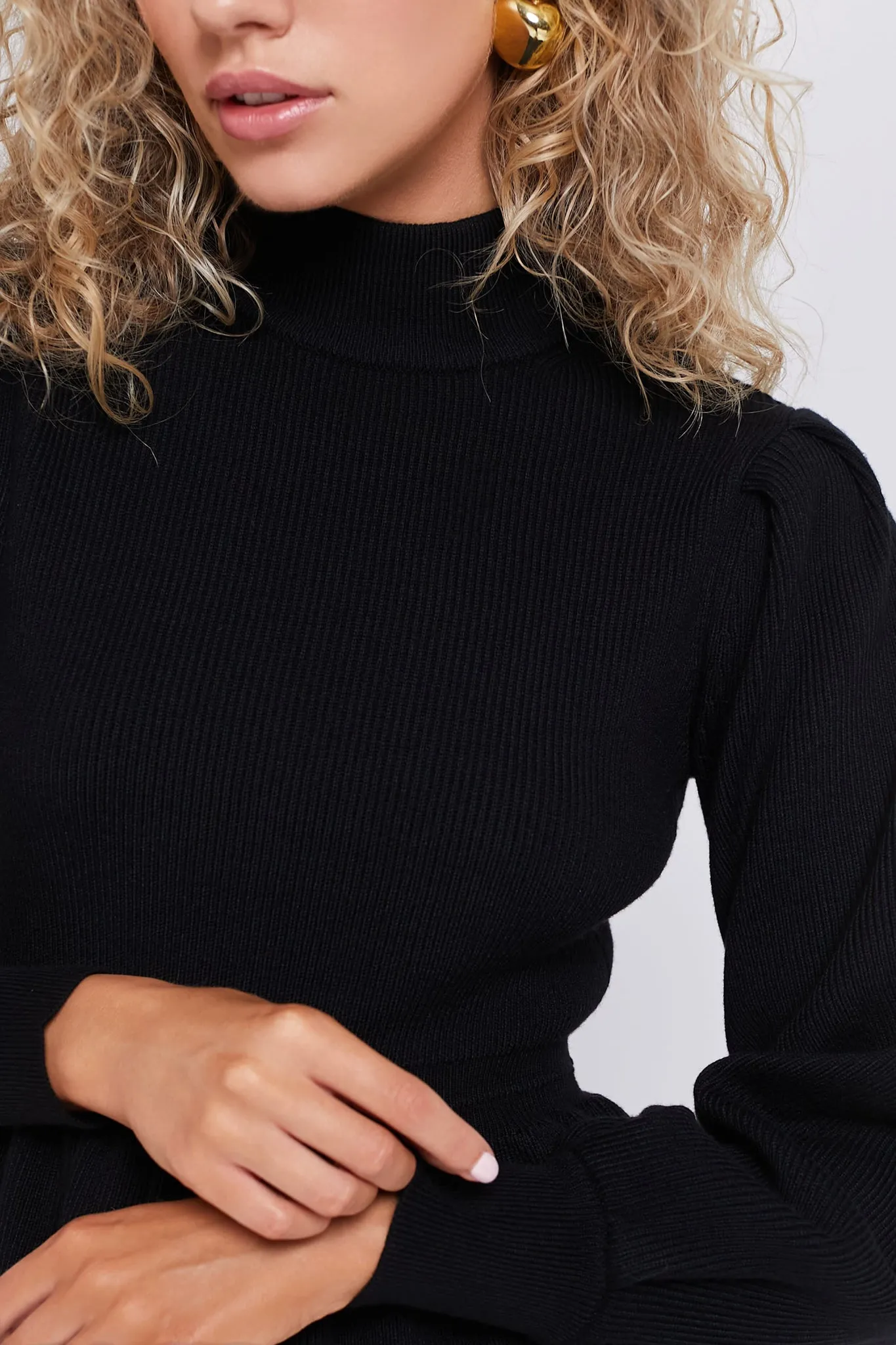 Black Peplum Peggy Sweater