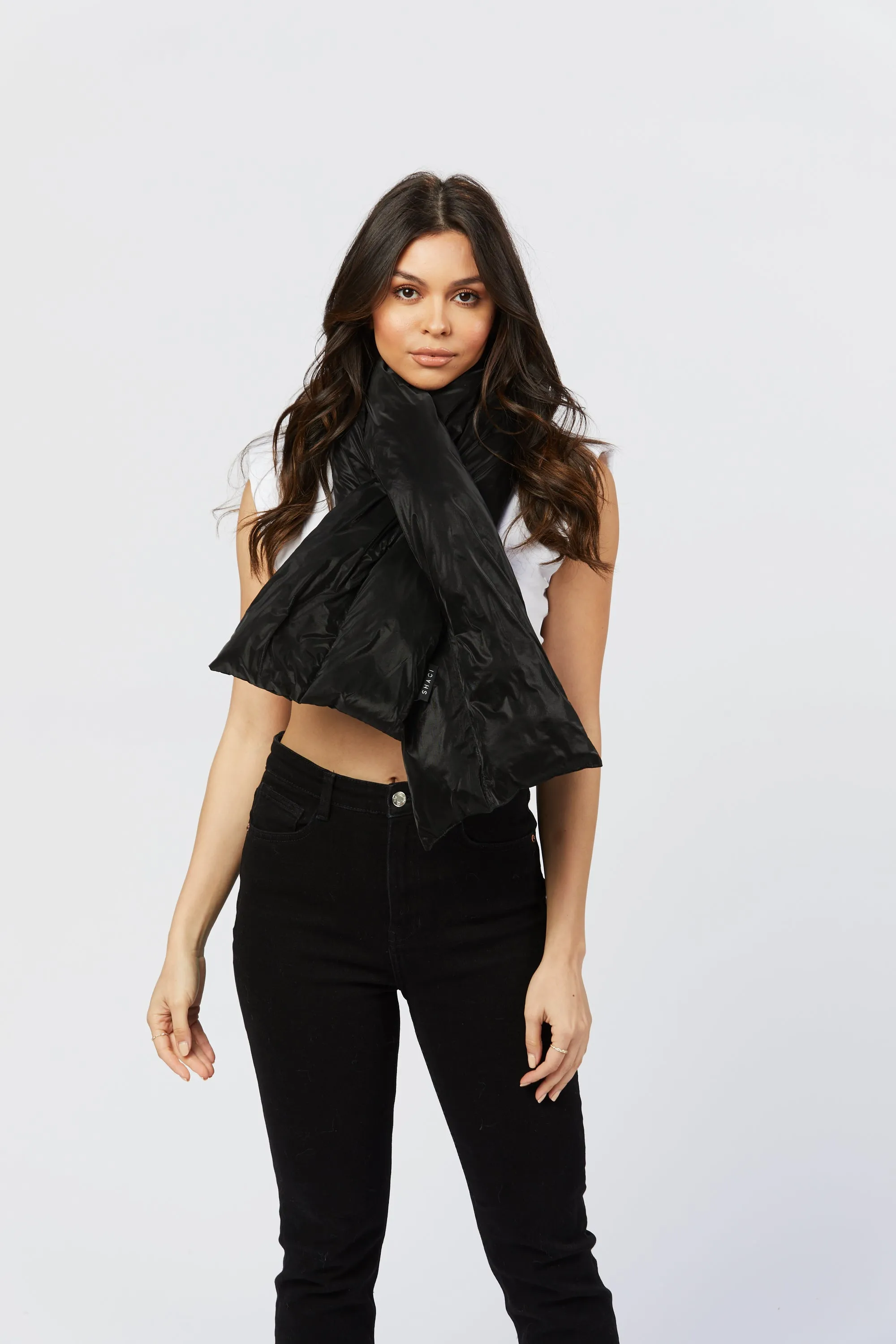 Black Puffer Scarf