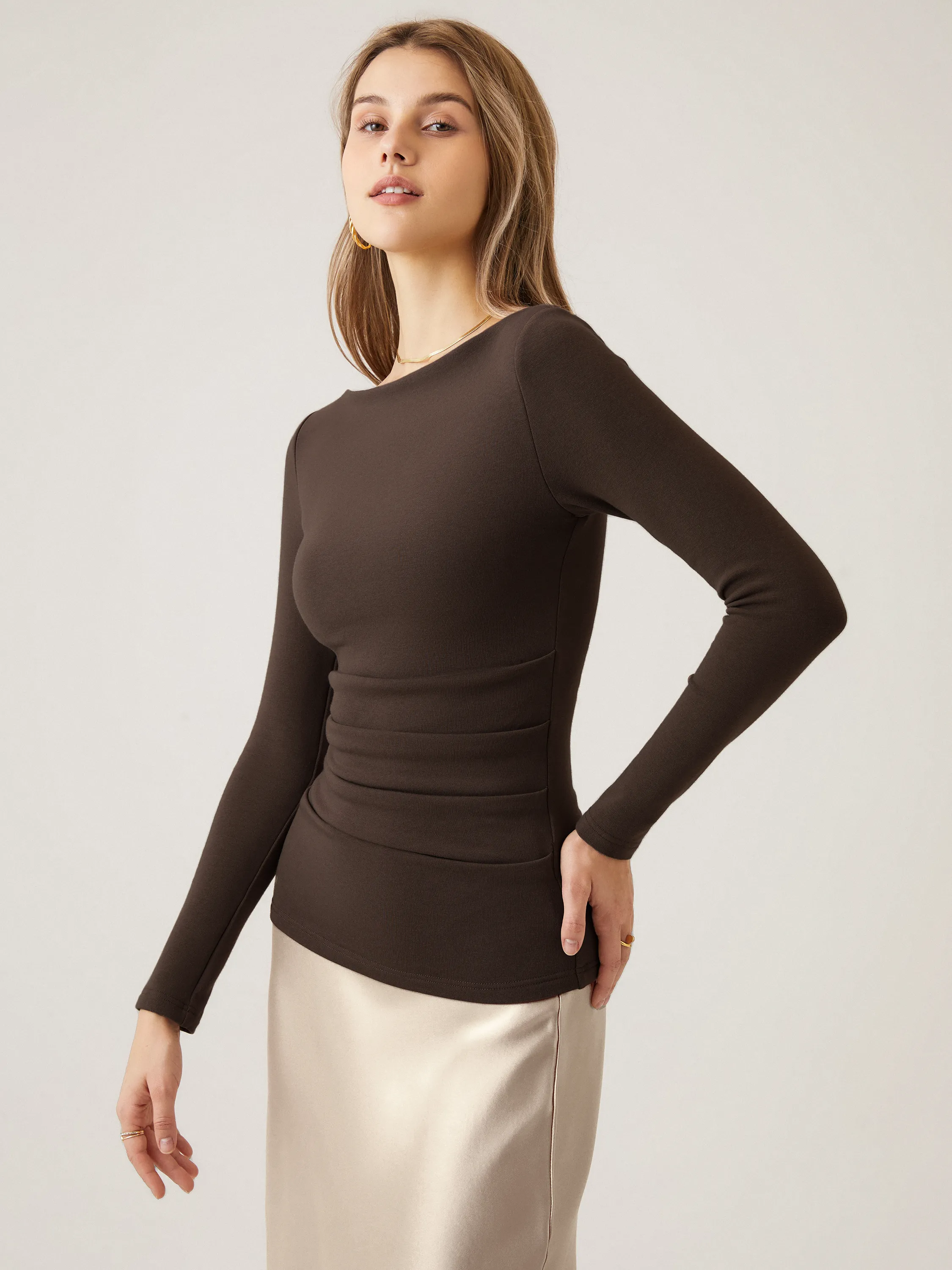 Boatneck Tucks Brami Top