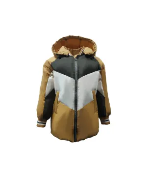 Boy's Color Block Hoodie Down Jacket