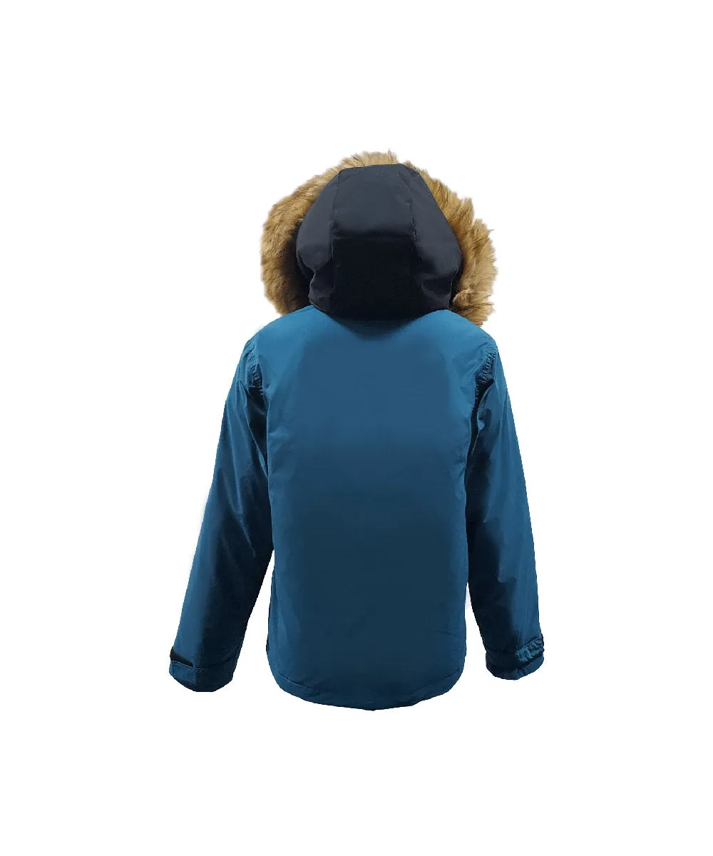 Boy's Down Jacket With Contrast Lining And Hoodie