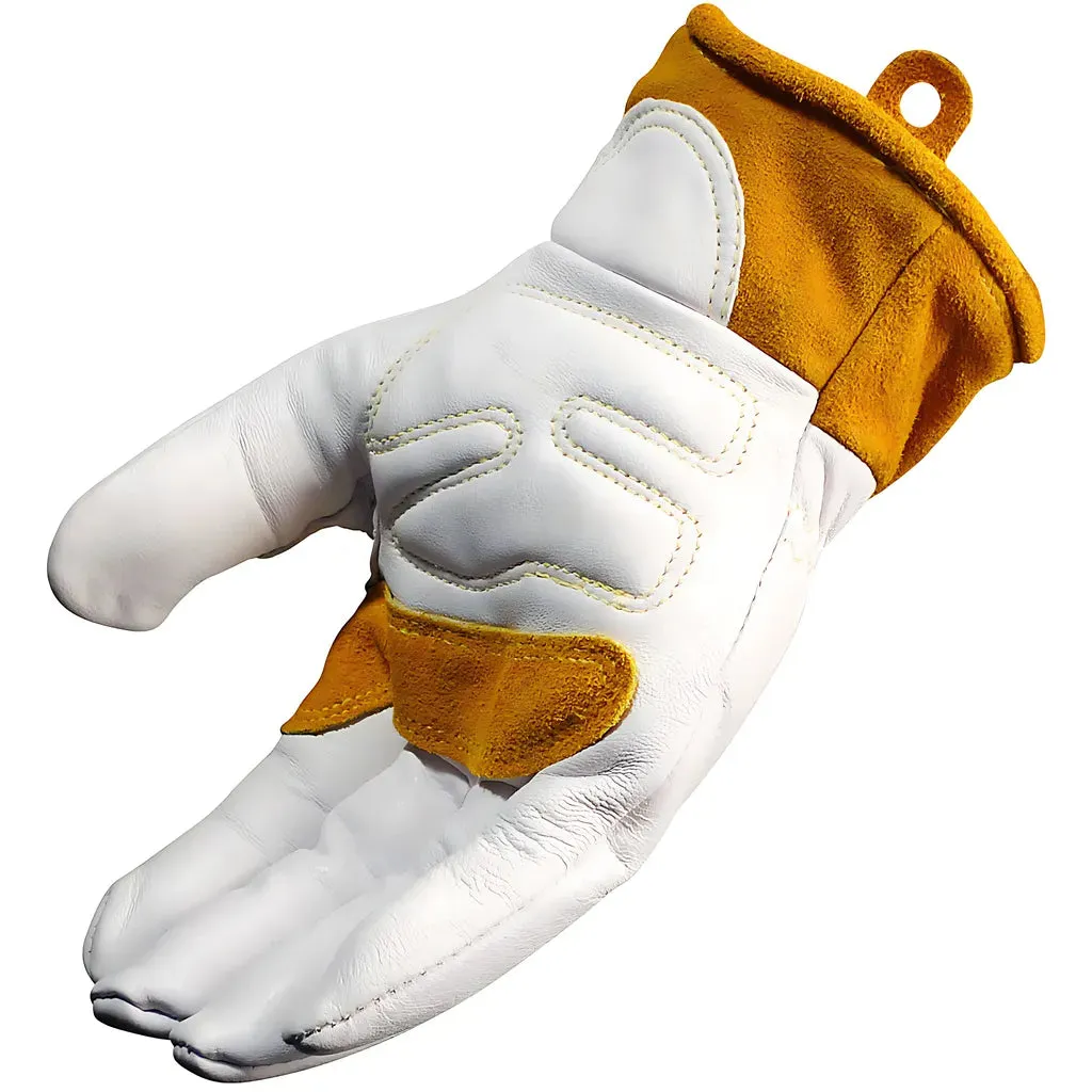 Caiman 1871-6 Premium Goat Grain TIG/MIG Welder's Glove with Wool Insulated Back - Scalloped Cuff