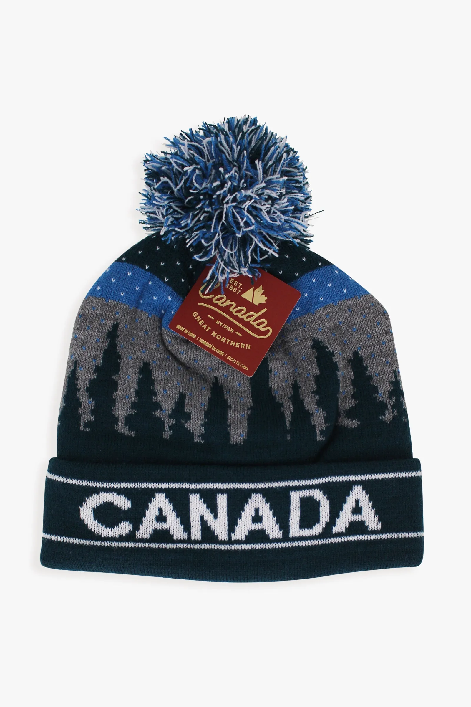 Canada Adult Fleece Lined Hat With Scenic Landscape