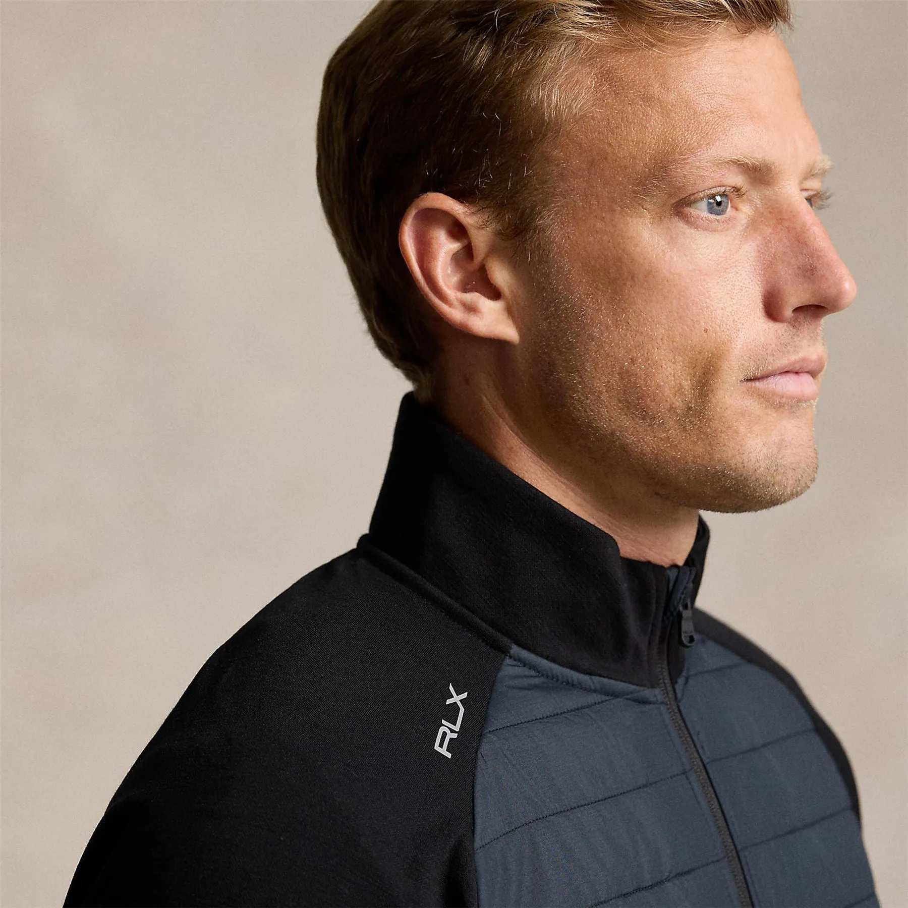 Classic Fit Hybrid Half Zip Pullover Polo Black - SS24