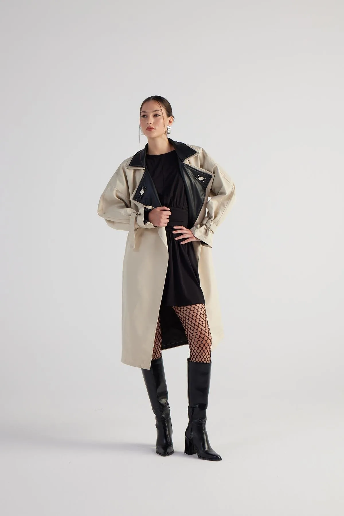 Cloak Beige Maxi Trench Coat