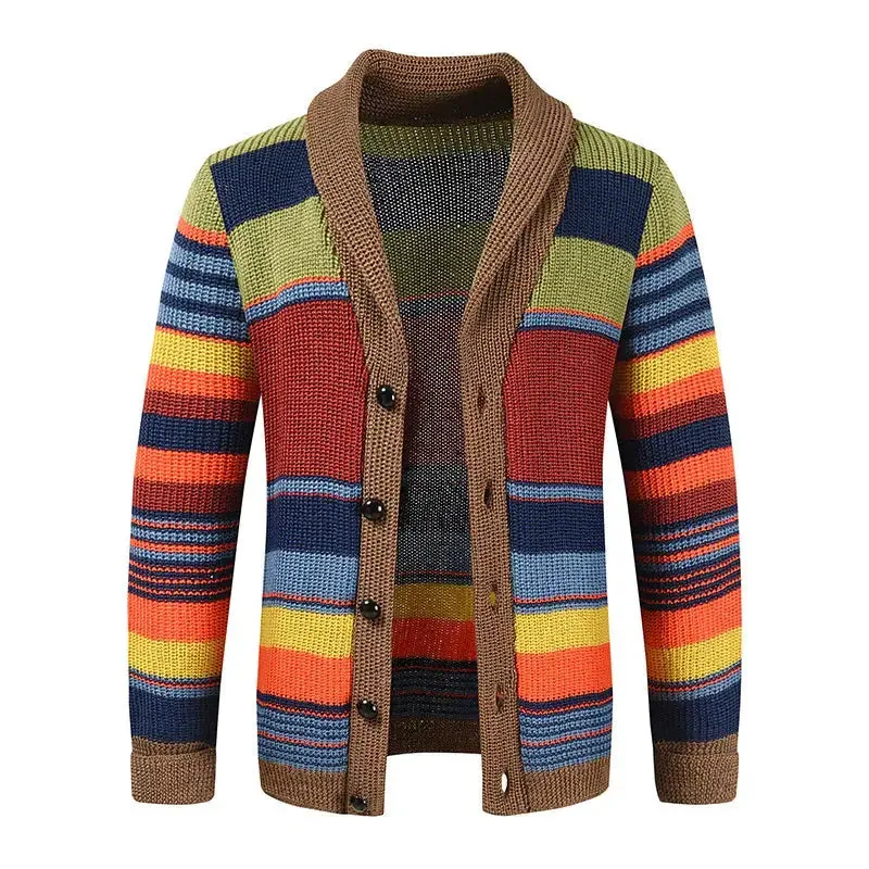 Color-Block Lapel Sweater Coat