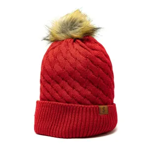 Cozy Pom Beanie - Red