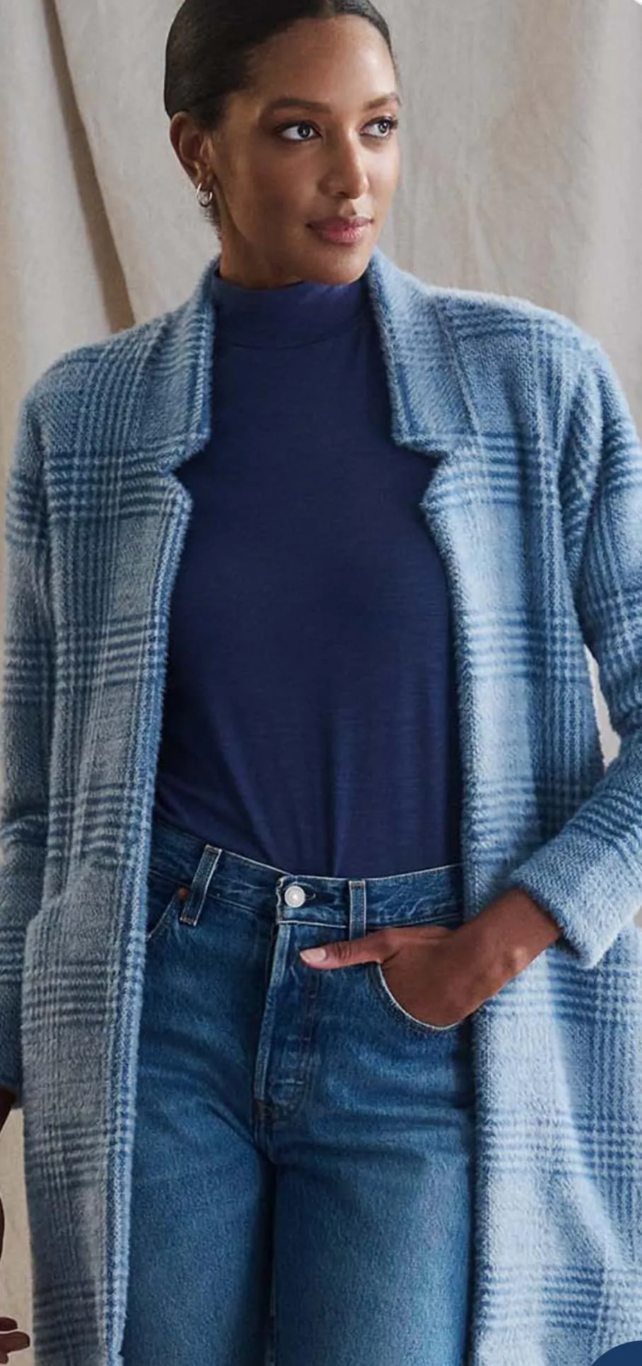 Cozy Soft Blue Sweater Jacket