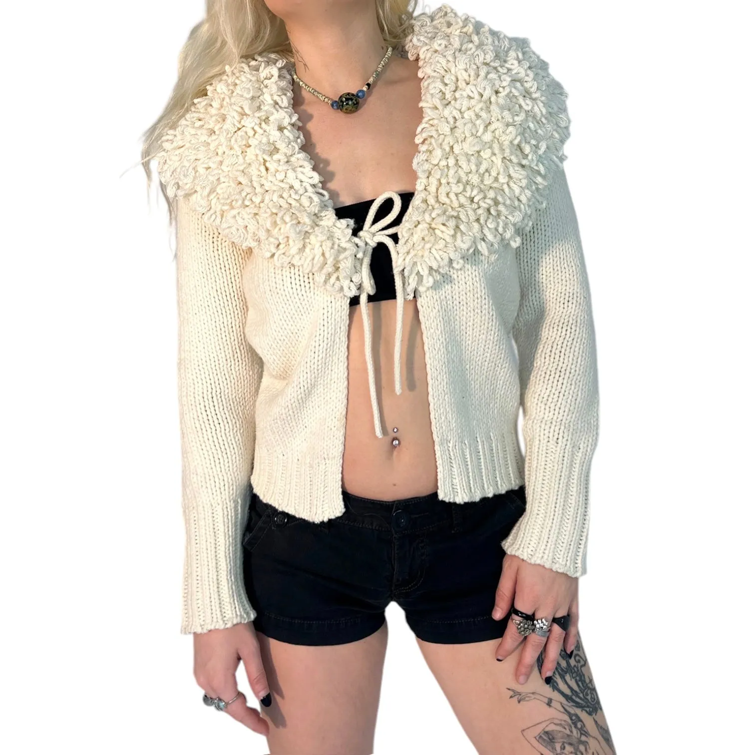 Deadstock Chunky Collared Cardigan (XS/S)