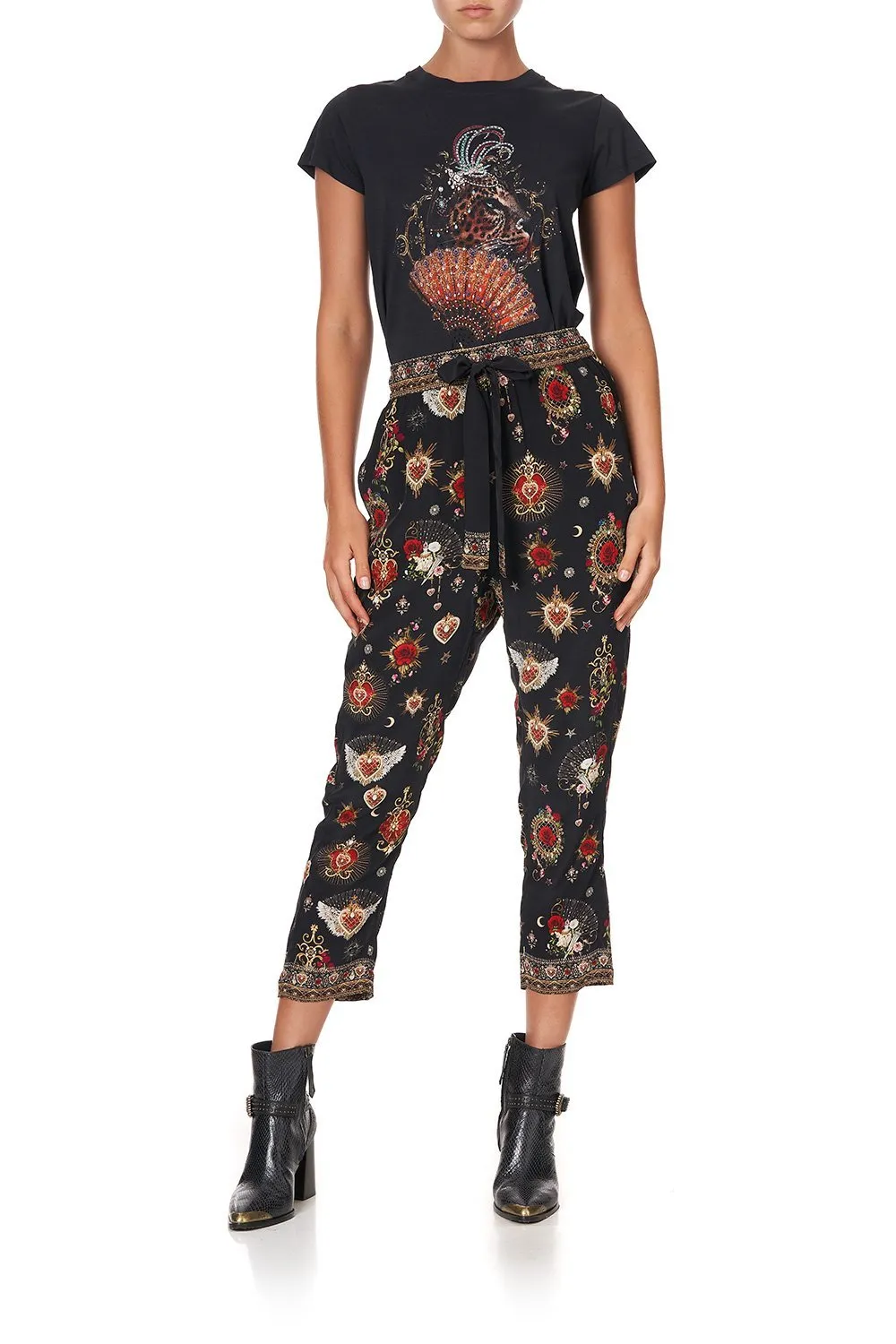 DROP CROTCH SLIM LEG PANT MONTAGUES CAPULET