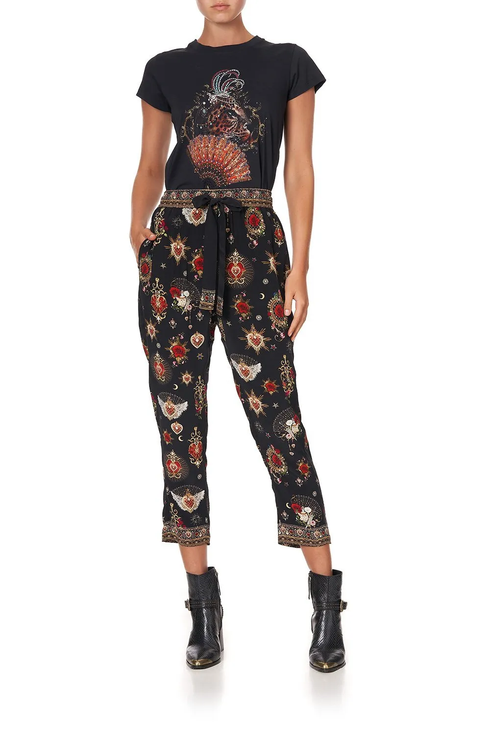 DROP CROTCH SLIM LEG PANT MONTAGUES CAPULET