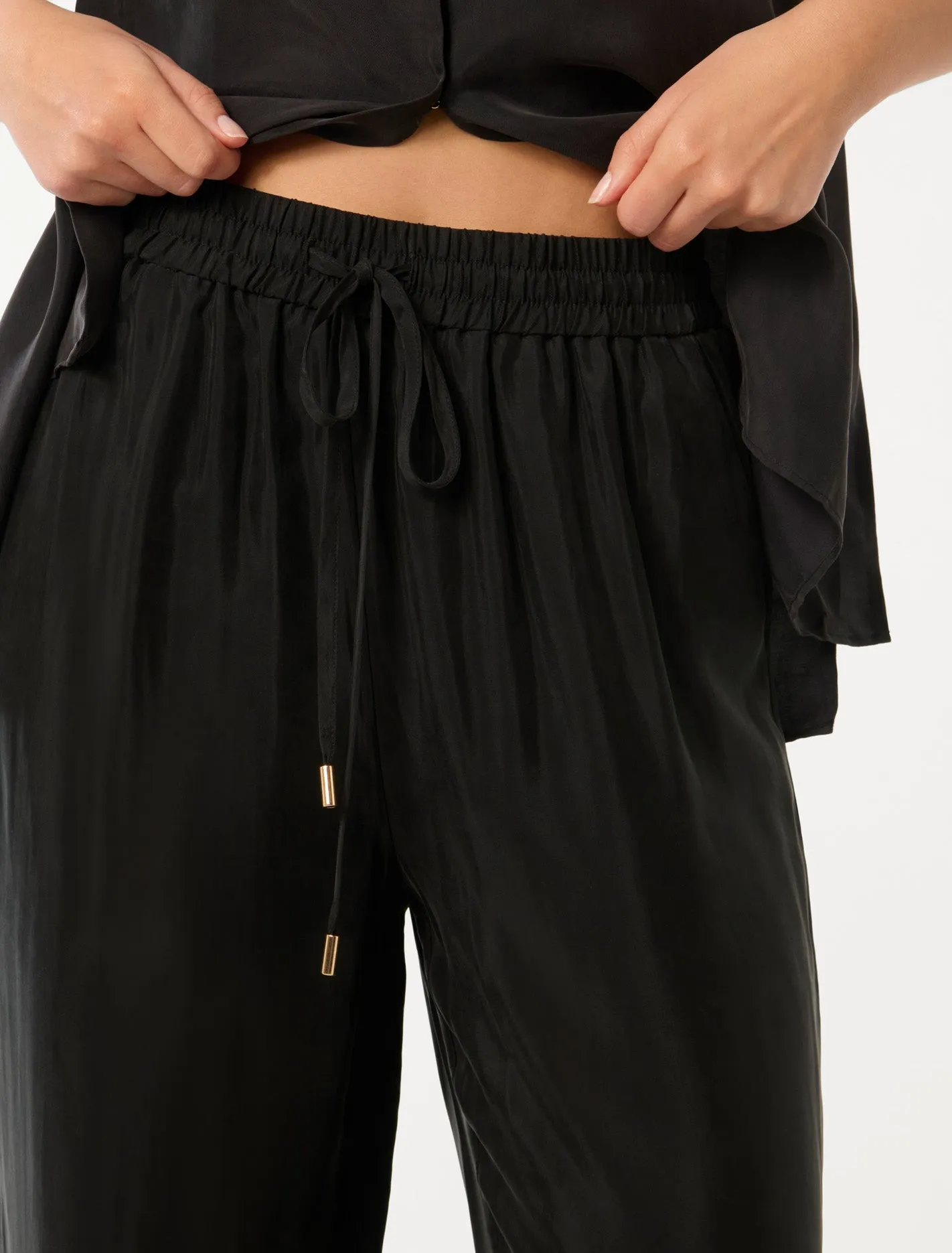 Emma Cupro Wide Leg Pants