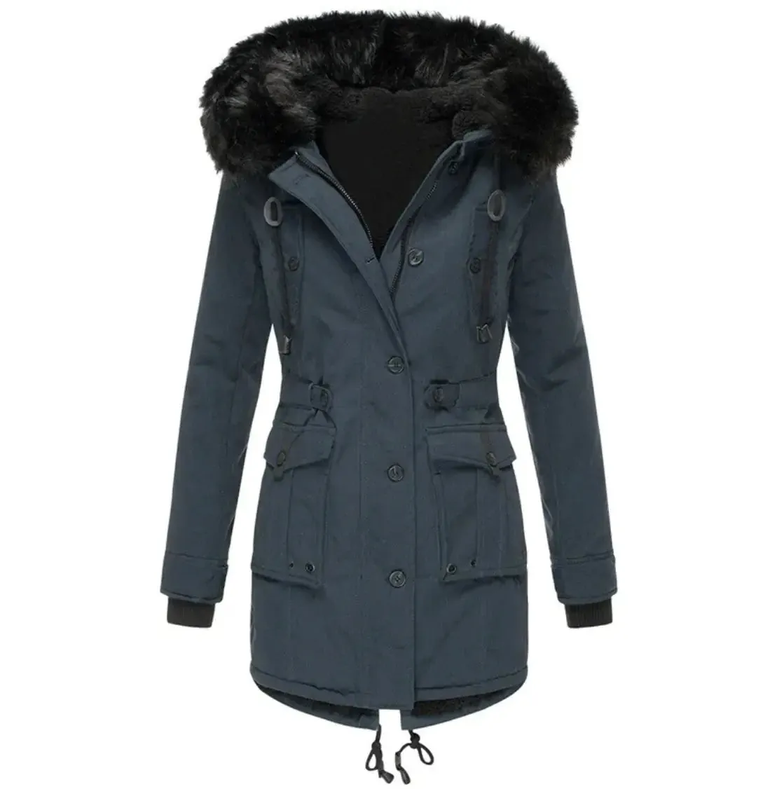 Fleece-Lined Cotton Puffer Coat^