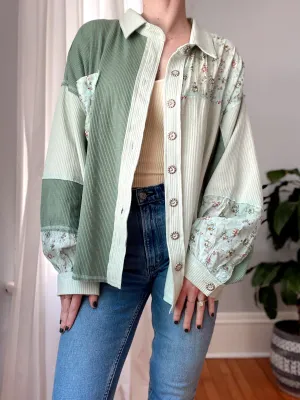 Floral Patch Pale Sage Button Down