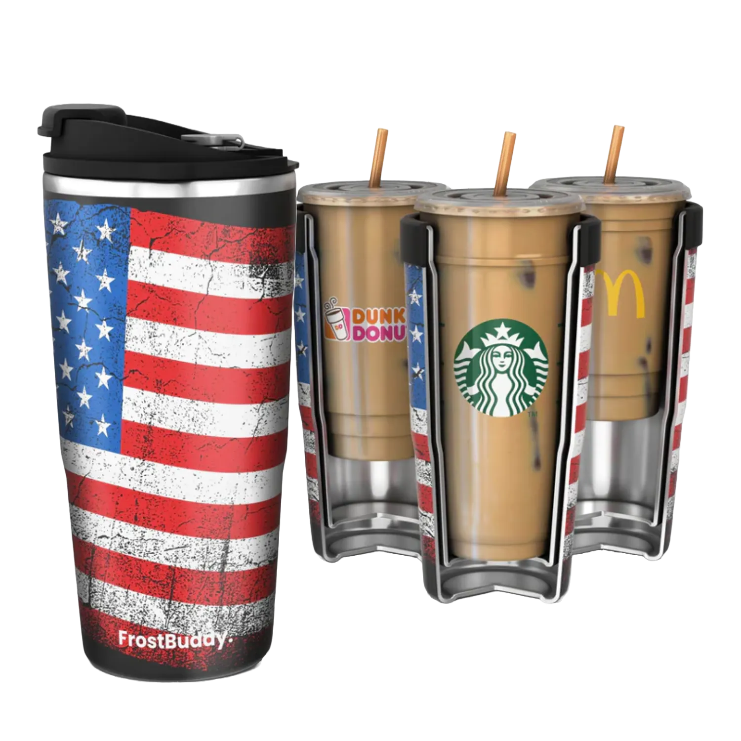 FrostBuddy® 30oz To-Go Buddy American Flag Coffee Insulator TOGO30-MERICA