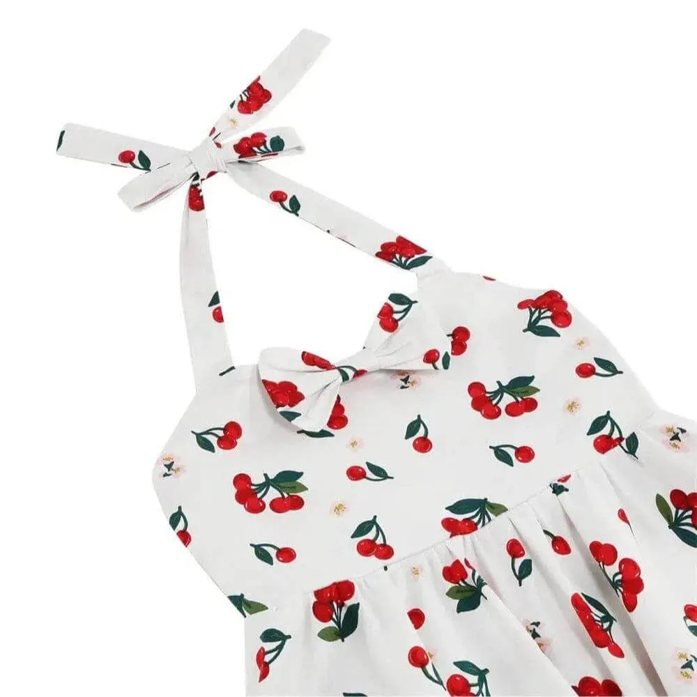 Girls Cherry Halter Rockabilly Dress