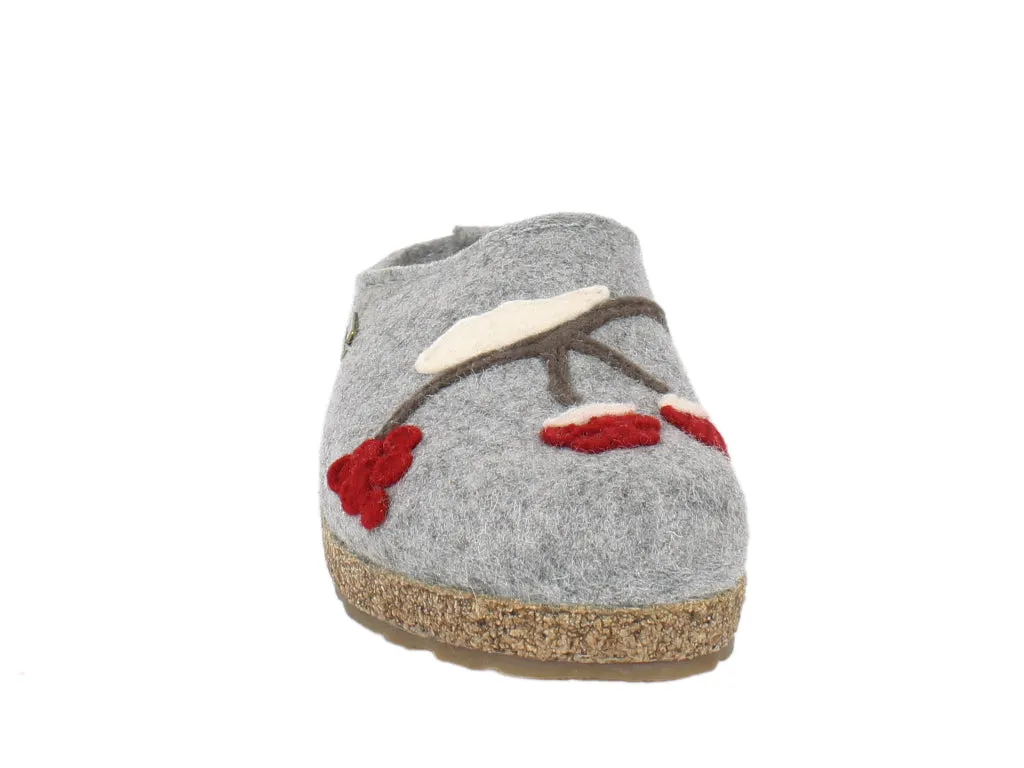 Haflinger Felt Clogs Grizzly Winterbird Grey