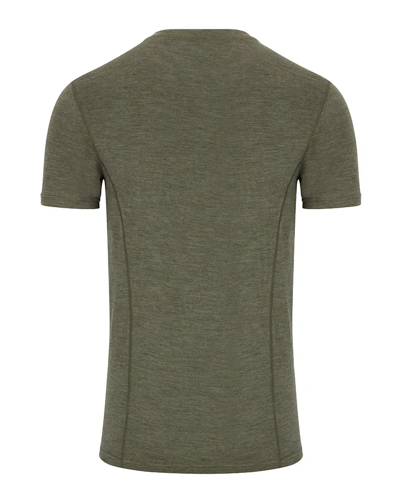 Hoggs of Fife 100% Merino Short Sleeve Base Layer Green