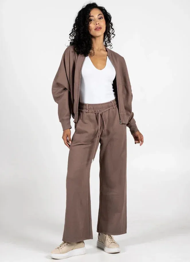 Kassy Wide Leg Cotton Fleece Sweatpant