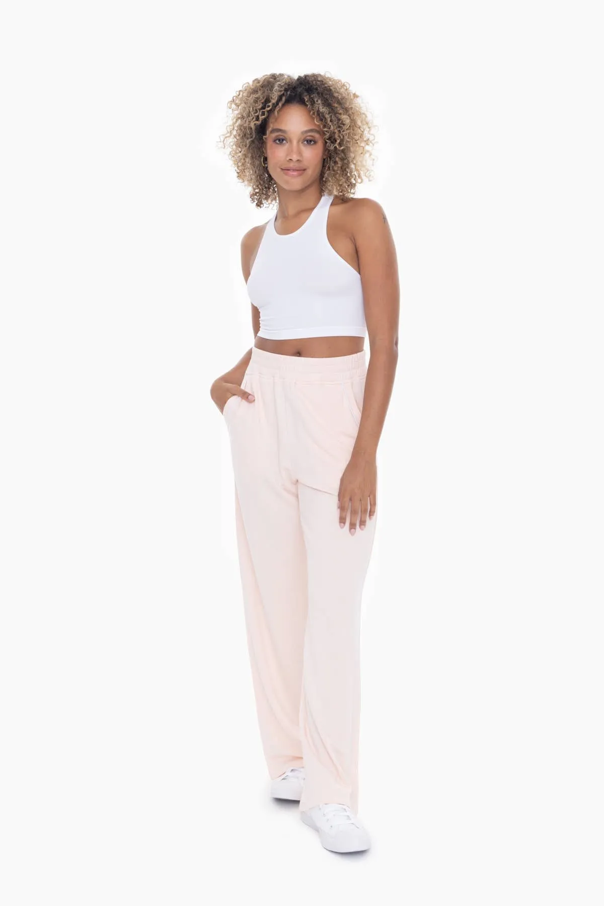 Lilac Wide Leg Fleece Lounge Pants