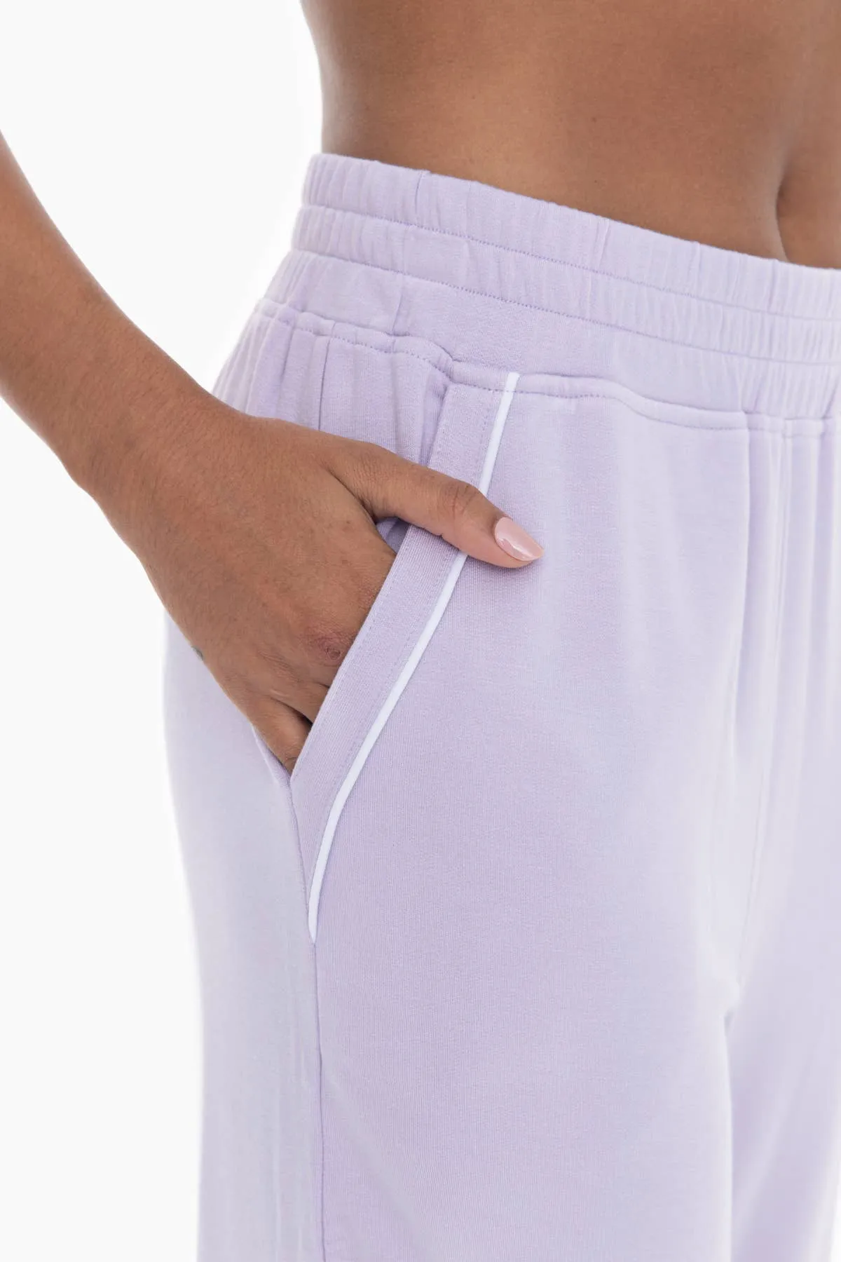 Lilac Wide Leg Fleece Lounge Pants