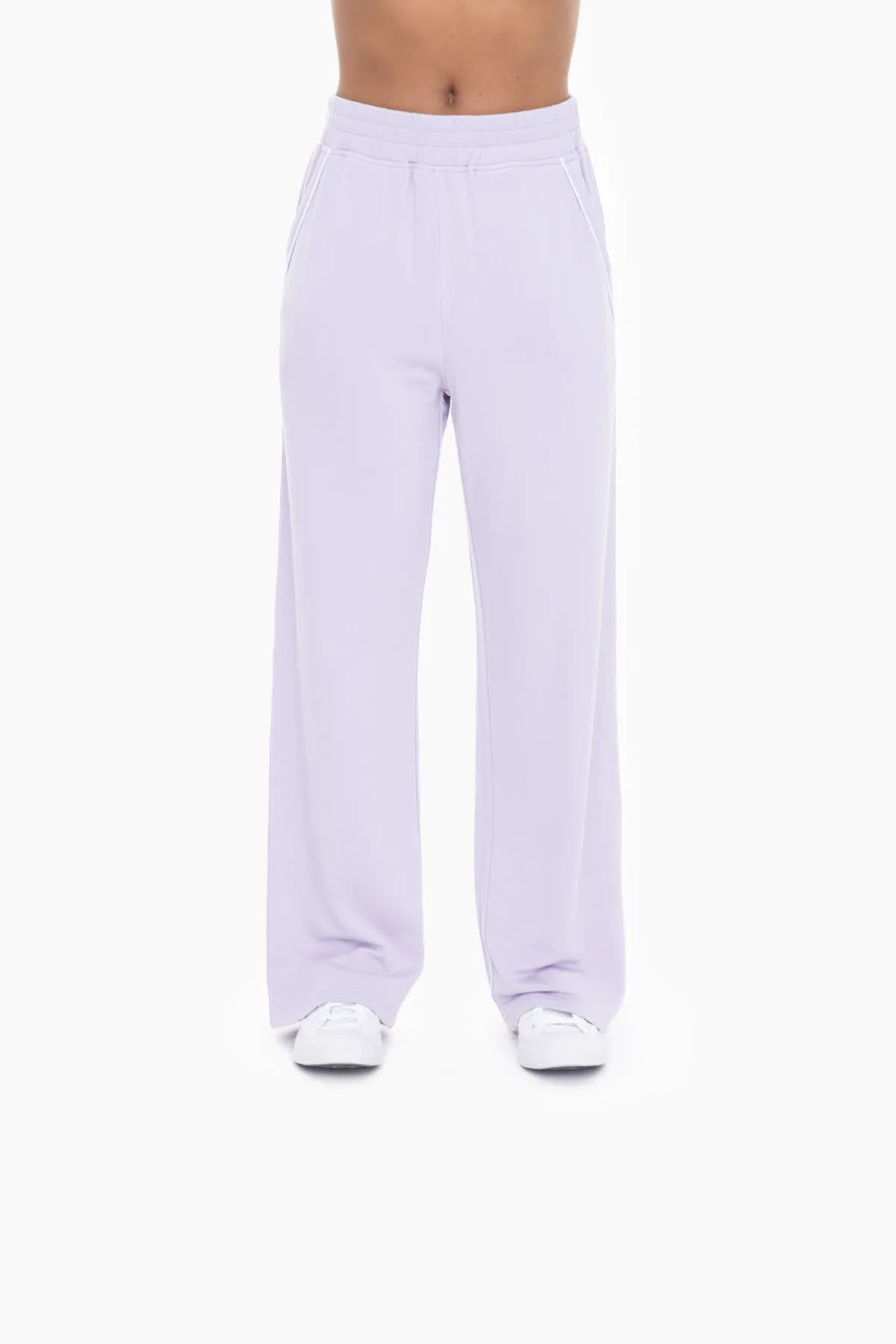 Lilac Wide Leg Fleece Lounge Pants