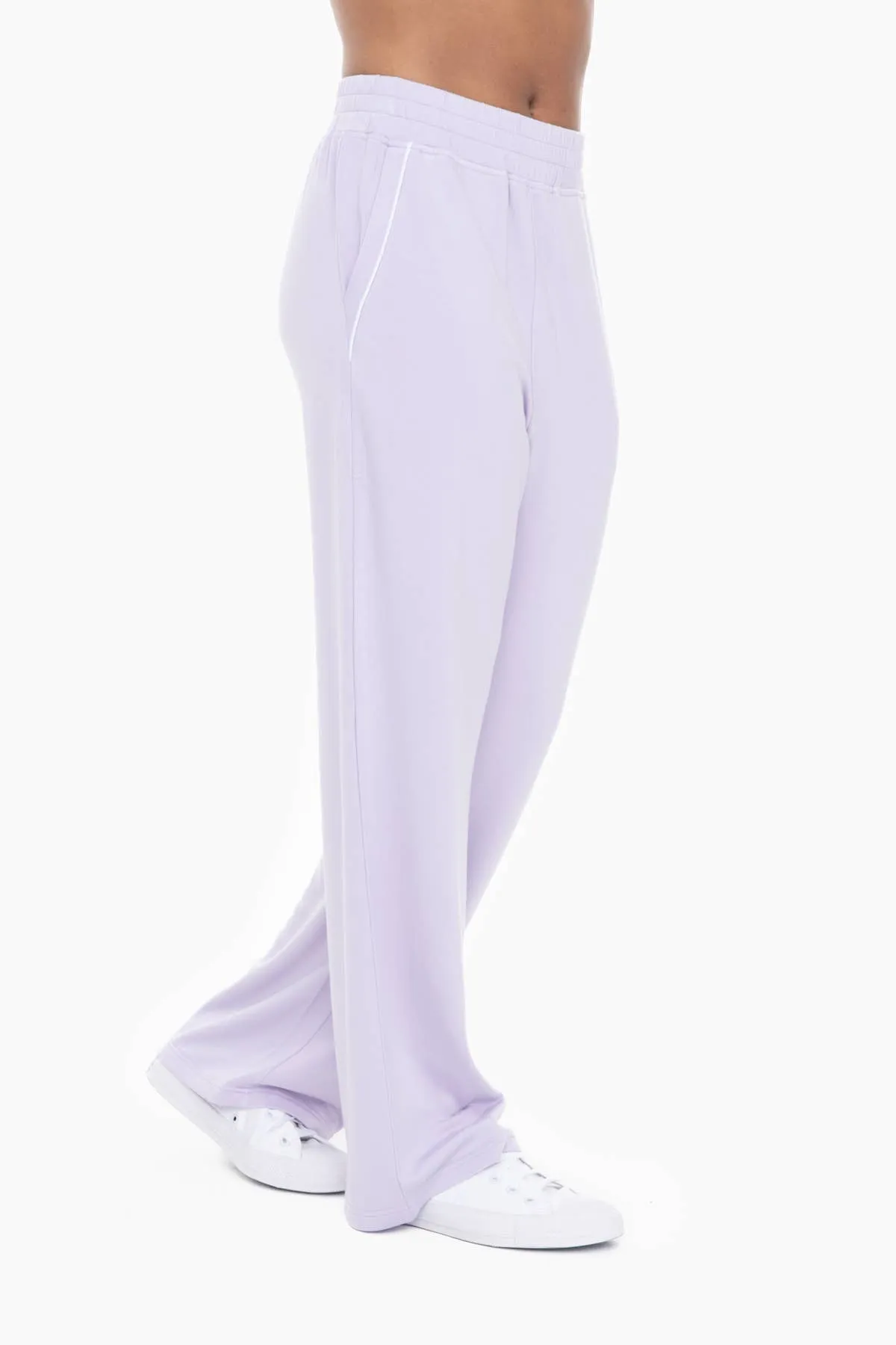 Lilac Wide Leg Fleece Lounge Pants