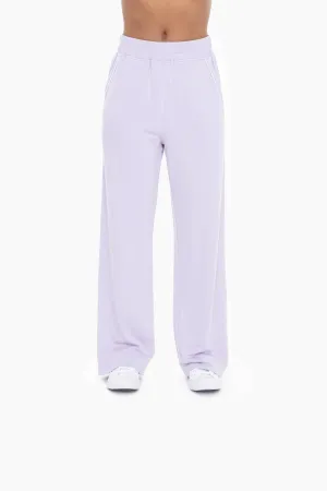 Lilac Wide Leg Fleece Lounge Pants