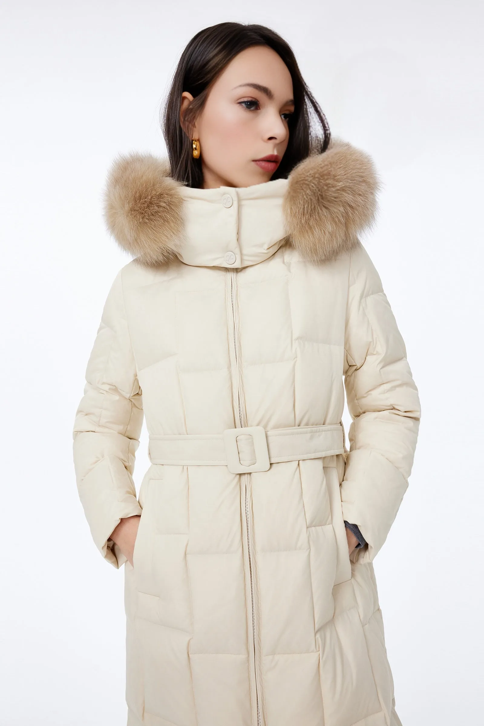 LILY Fox Fur Hooded Down Jacket