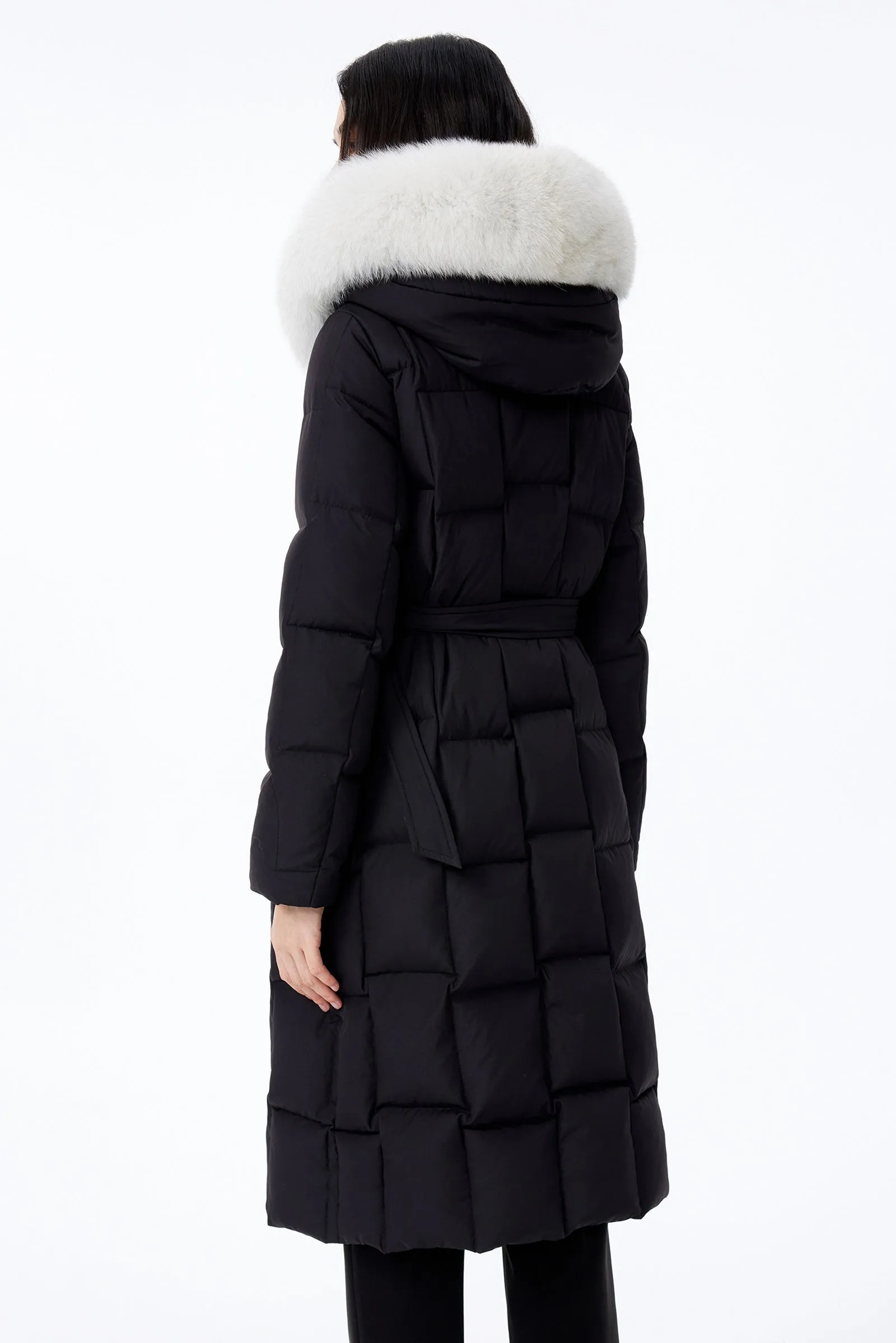 LILY Fox Fur Hooded Down Jacket