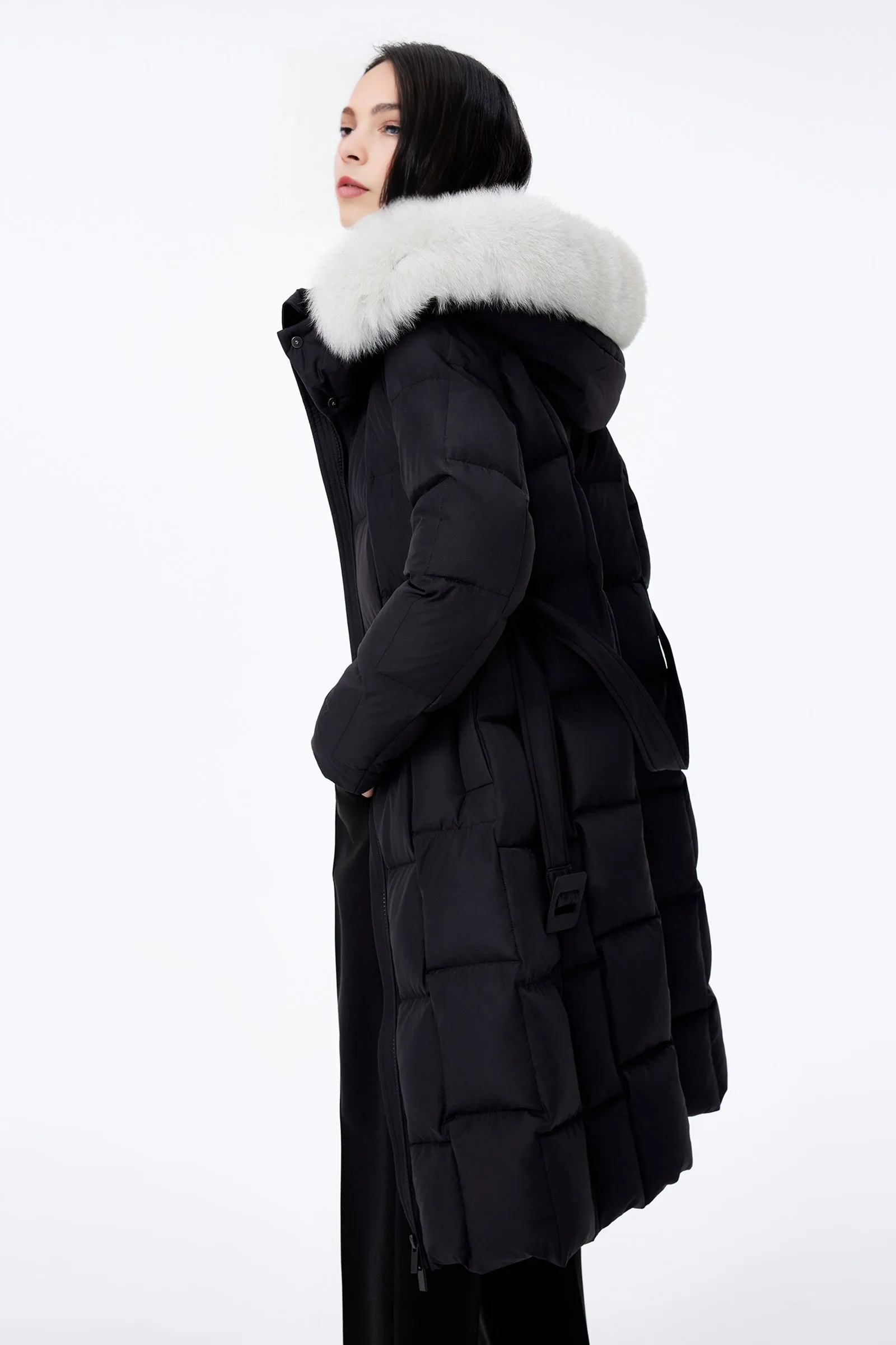 LILY Fox Fur Hooded Down Jacket