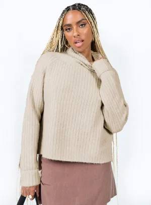 Mairead Knit Sweater Beige