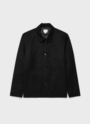 Men's Insulated Wool Jacket in Black