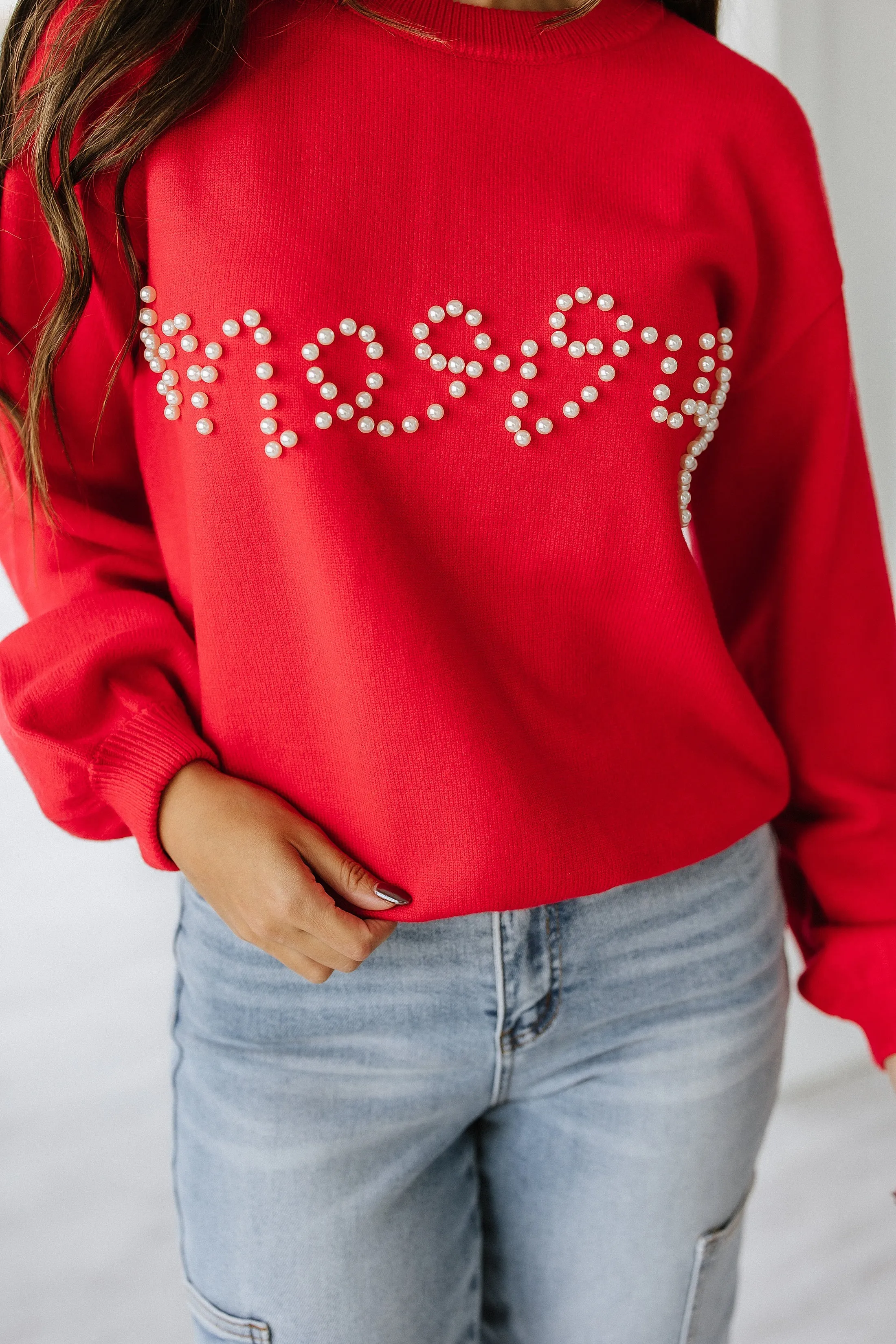 Pearl Beaded Merry Christmas Sweater | S-2XL | PRE ORDER