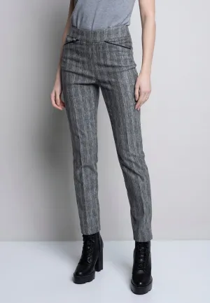 Piping Detailed Straight Leg Full-Length Pants