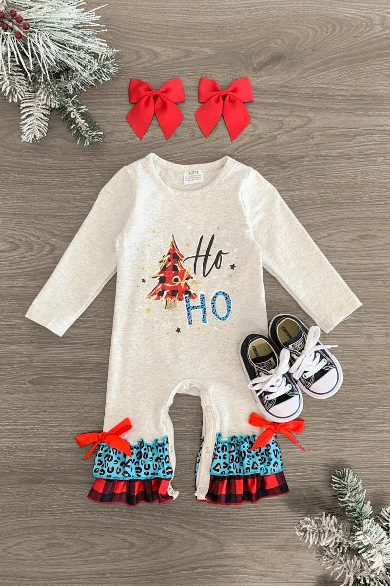 "Ho Ho Ho" Denim Pant Set & Baby Romper