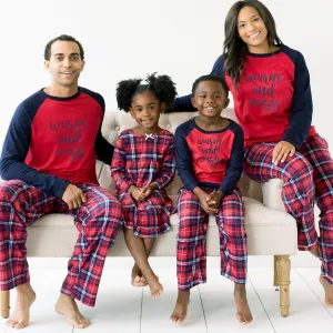 SleepytimePjs Christmas Family Matching Blue and Red Plaid Fleece Pajamas