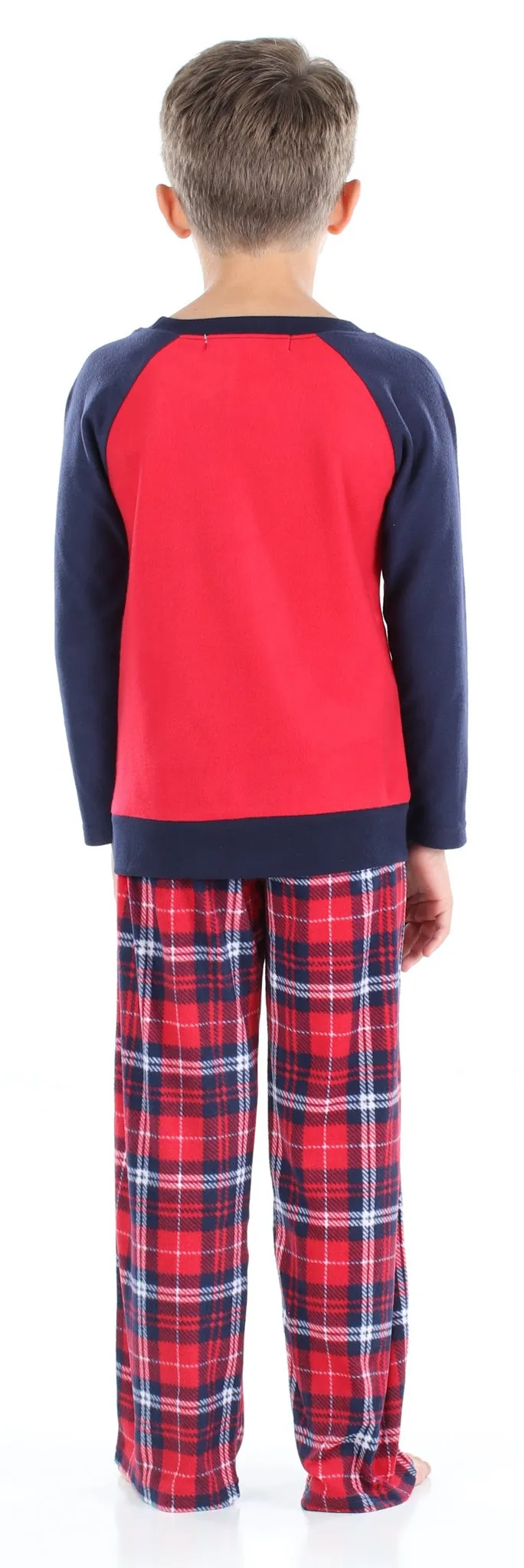 SleepytimePjs Christmas Family Matching Blue and Red Plaid Fleece Pajamas