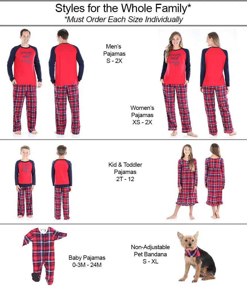 SleepytimePjs Christmas Family Matching Blue and Red Plaid Fleece Pajamas